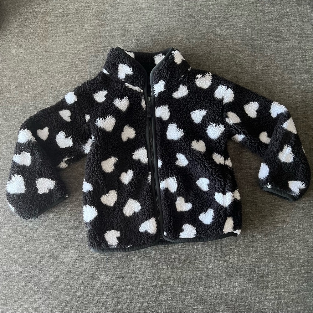 Jumping Beans size 3T toddler Kids Heart Pattern Black and White Jacket